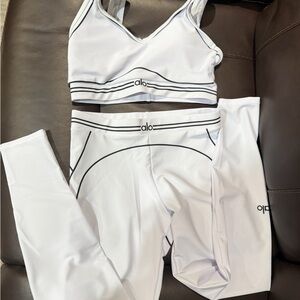 ALO Yoga White Set with Black Accents